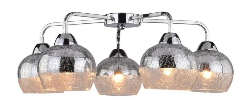 Lampa sufitowa Cromina listwa ze szklanymi kloszami 5-punktowa do salonu Nowy