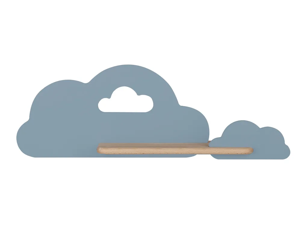 Kinkiet Cloud do pokoju dziecięcego chmurka z półką LED zintegrowany niebieski Dodaj do koszyka