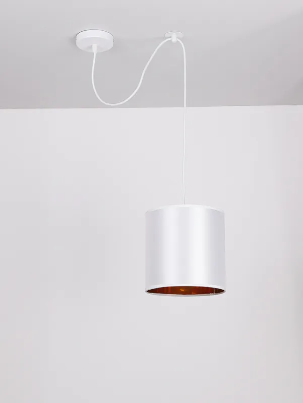 Wyjątkowa oferta Lampa wisząca z abażurem Atlanta biała nowoczesna do salonu i jadalni