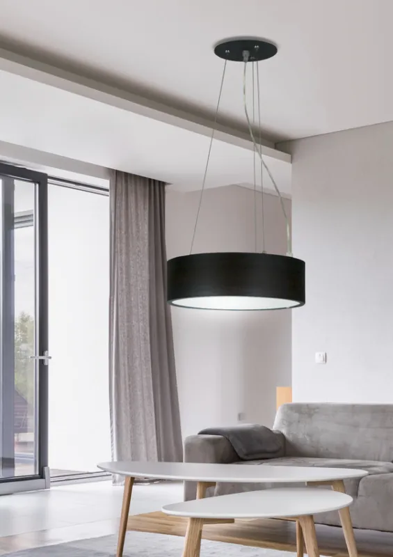 Wyjątkowa oferta Lampa wisząca z abażurem Zigo LED 16W zimna barwa brązowa do salonu