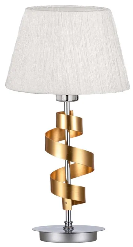 Obniżka ceny Lampka nocna Denis biały abażur chrom złoty E27 Candellux