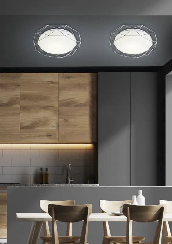Plafon LED SVEN okrągły 43 cm chrom do salonu sypialni kuchni Oferta limitowana