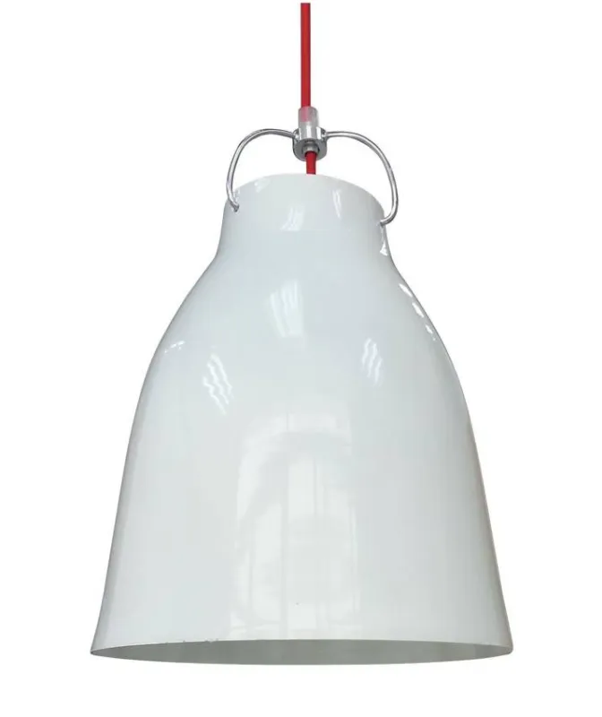 Nowy Lampa wisząca Pensilvania metalowa biała z kloszem do kuchni pojedyncza E27