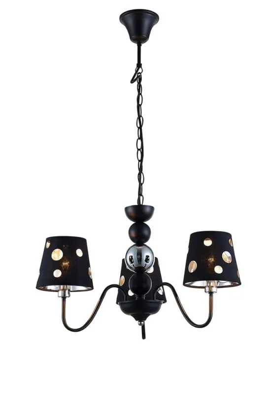 Żyrandol Batley klasyczny z abażurami czarny 3-punktowy do salonu E14 Oferta