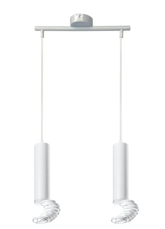 Lampa tuba wisząca biała podwójna metalowa 2xGU10 Zamów dziś