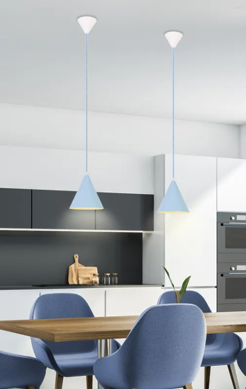 Lampa wisząca Voss Ledea żółta stożek metalowa do kuchni nad stół E27 1-płomienna Najlepsza cena