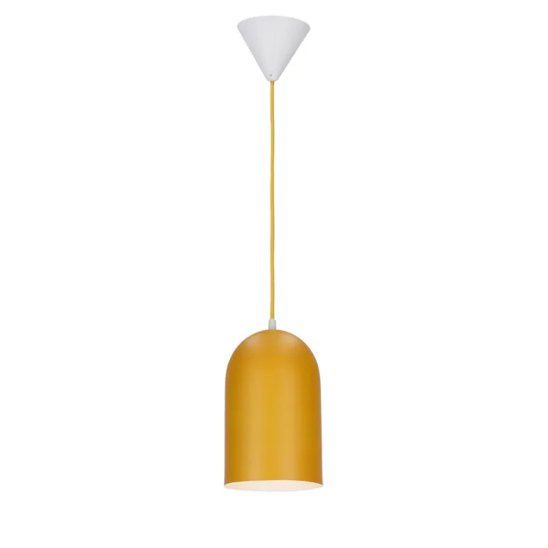 Lampa wisząca Oss Ledea żółta metalowa owalna do jadalni nad stół E27 1 płomienna Ostatnia szansa