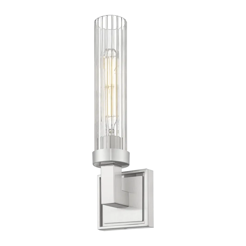 Kinkiet niklowany szklany pionowy W01859NS z serii QUINCY - Cosmo Light Zamów teraz