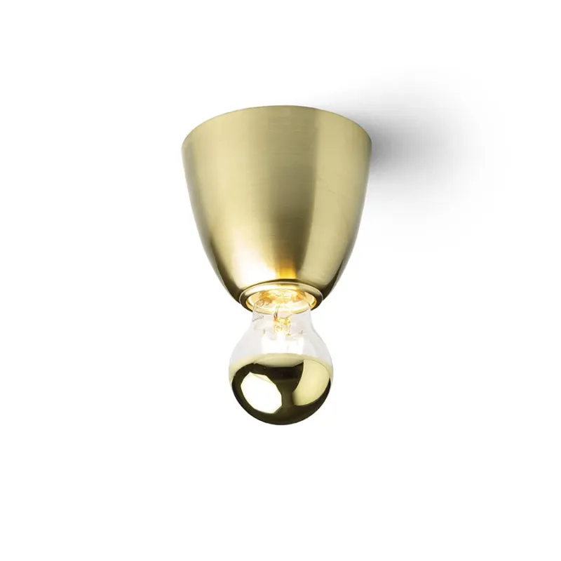 Darmowy zwrot Lampa sufitowa mosiężna szczotkowana okrągła 11cm 186 R14385 - Rendl