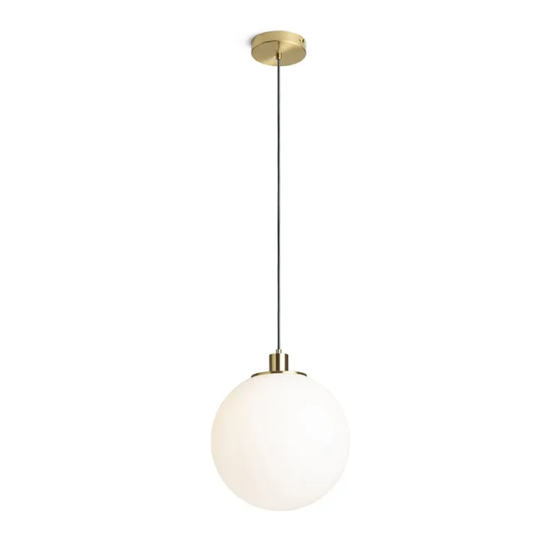 Wyprzedaż Lampa wisząca szklana kula mosiężna 30cm 203 R14394 - Rendl
