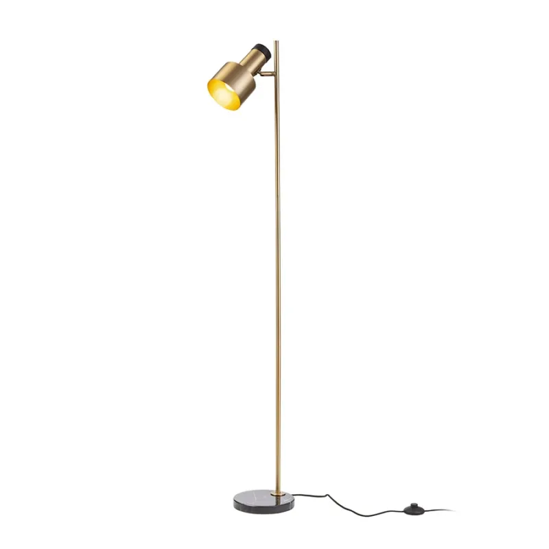 Zniżka Lampa podłogowa mosiężna z czarnym dekorem 150cm 187 R14262 - Rendl