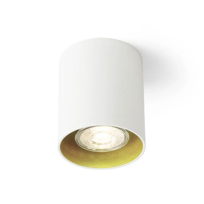 Lampa sufitowa cylindryczna biało-złota 8cm GU10 R14212 - Rendl Nowość