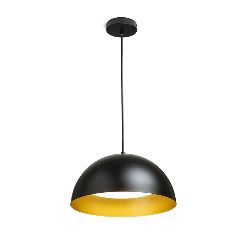 Obniżka ceny Lampa wisząca metalowa czarno-złota 40cm z serii RENDL R14114 - Rendl