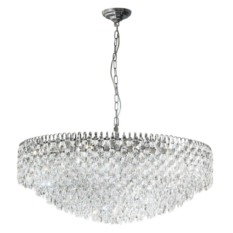 Azzardo Lampa wisząca chromowana kryształowa 28-punktowa AZ6907 z serii BURANO Nowość