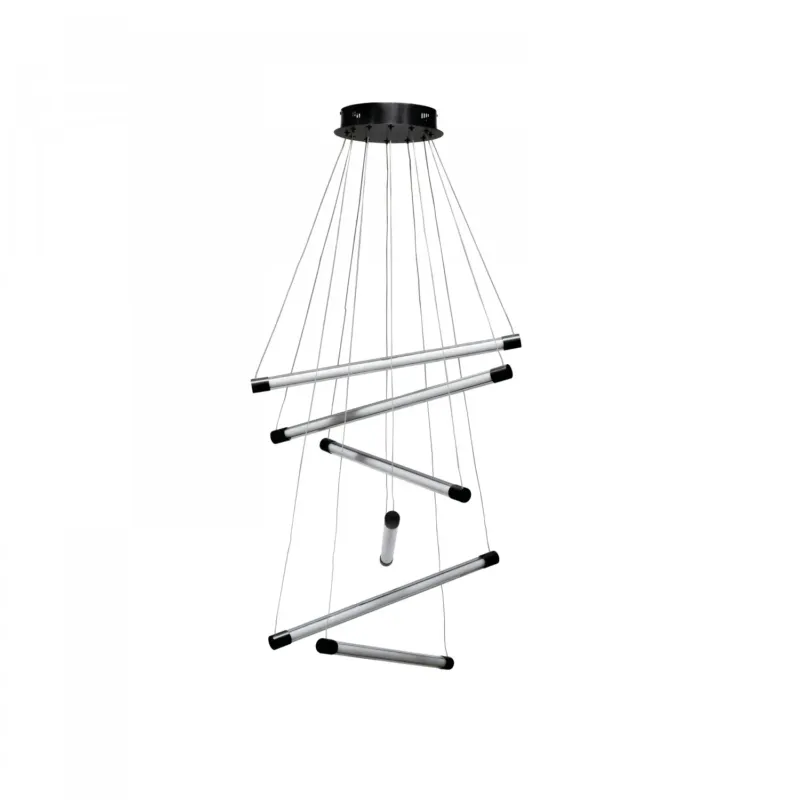 Tani Azzardo Lampa wisząca czarna aluminiowa 6-punktowa AZ6778 z serii PALOS