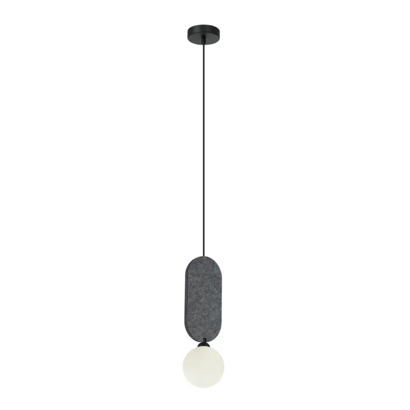 Wyprzedaż Lampa wisząca szara z filcu z kulistym kloszem PND-59815-1-GR z serii Lorenzo - Lampy Italux