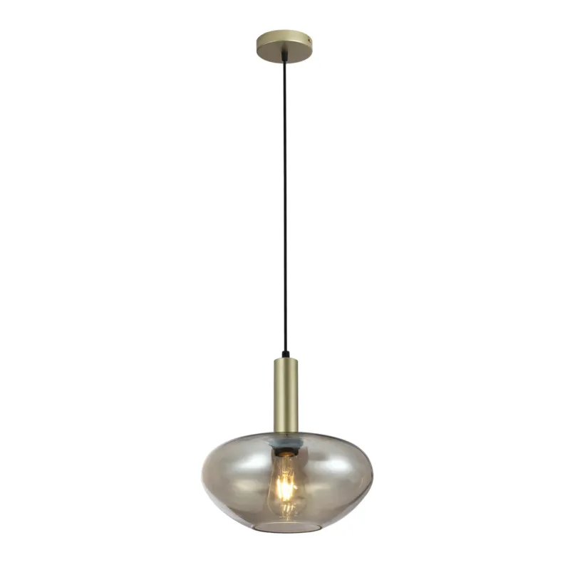 Lampa wisząca złota ze szklanym kloszem PND-23541A-1-GD-CH z serii Gater - Lampy Italux Wybór klientów