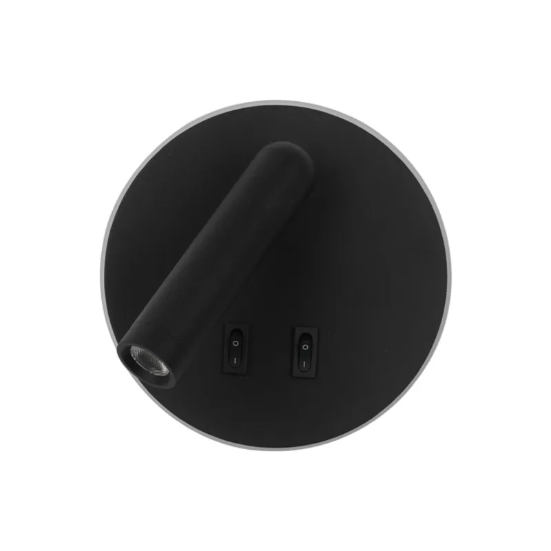 Szybka wysyłka Kinkiet LED okrągły czarny aluminiowy WL-53742-1-BK z serii FURLA - Lampy Italux