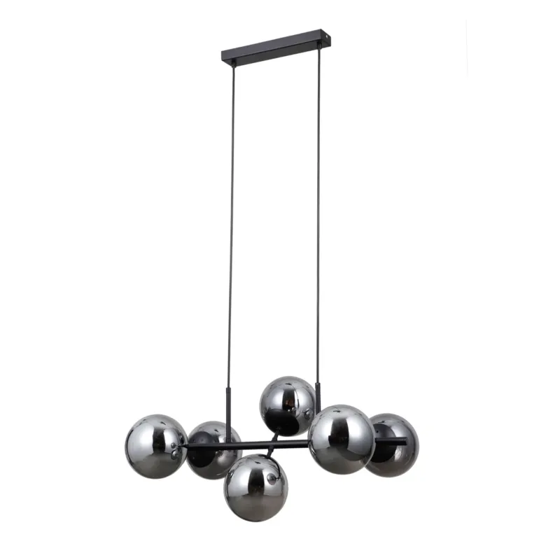 Lampa wisząca czarna metalowa 6-punktowa PND-1098-6-BK z serii Molite - Lampy Italux Szybka wysyłka