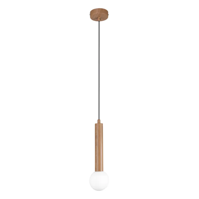 Bezpieczne zakupy Lampa wisząca drewniana z kulistym kloszem PND-33574-1-WD z serii FILANO - Lampy Italux