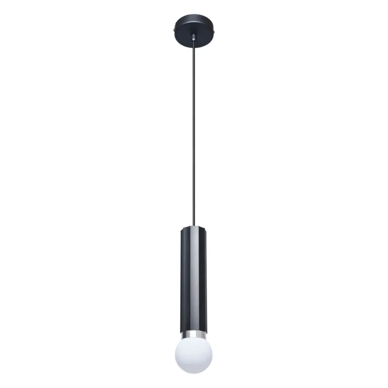 Hit sprzedaży Lampa wisząca metalowa czarna tubowa PND-33849-1-BK z serii Macera - Lampy Italux