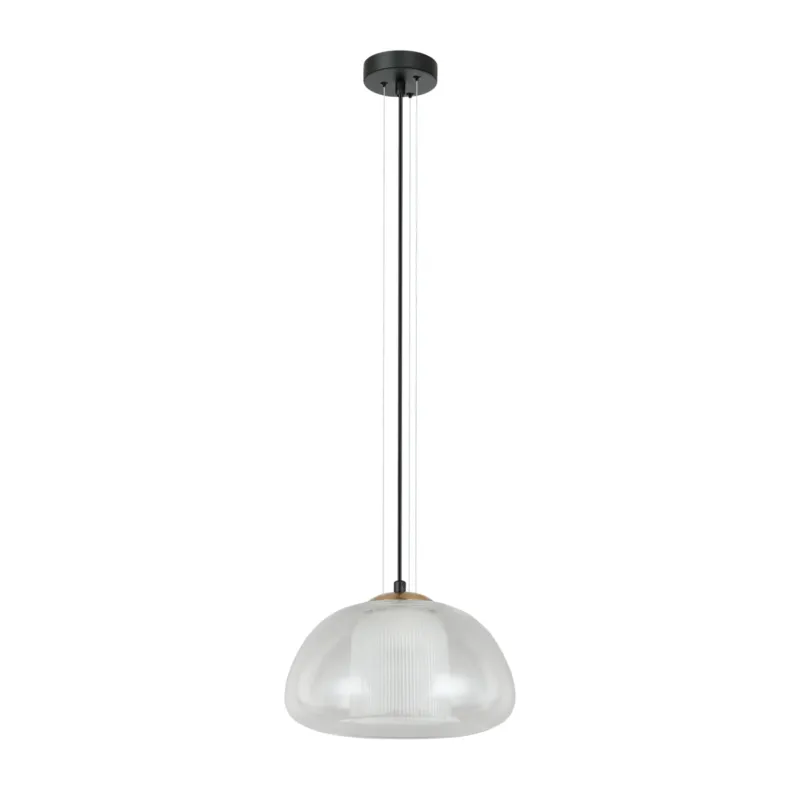Lampa wisząca szklana czarna 25cm PND-61001A-BK z serii Feder - Lampy Italux Nie przegap