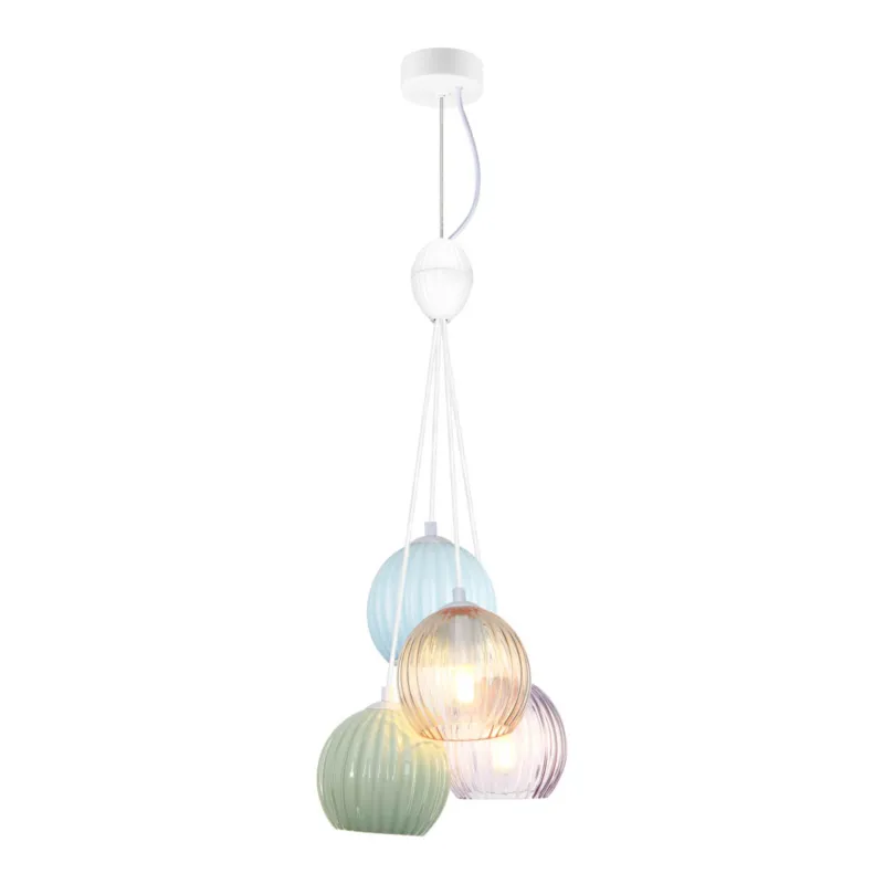 Lampa wisząca wielokolorowa szklana 4-punktowa PND-94794-4B-MLTI z serii CASES - Lampy Italux Kup teraz