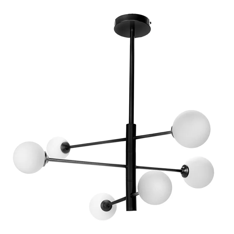 Dodaj do koszyka Lampa sufitowa Belgrado 6xG9 czarna + białe kule 1245 - Decorativi