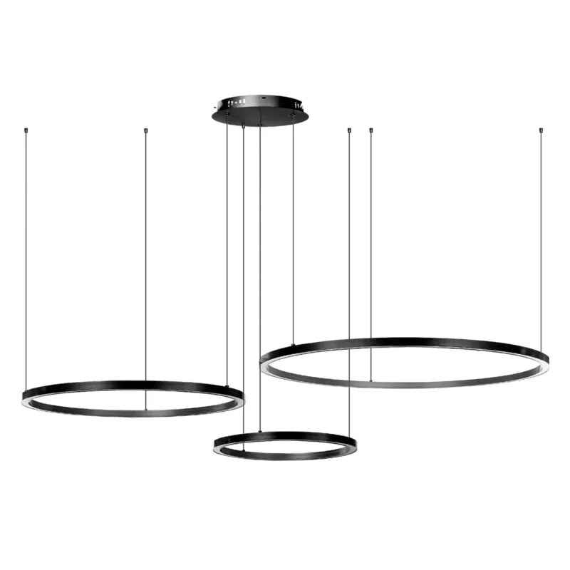 Lampa wisząca na pilota Monete okręgi 110W czarna 1236 - Decorativi Zniżka