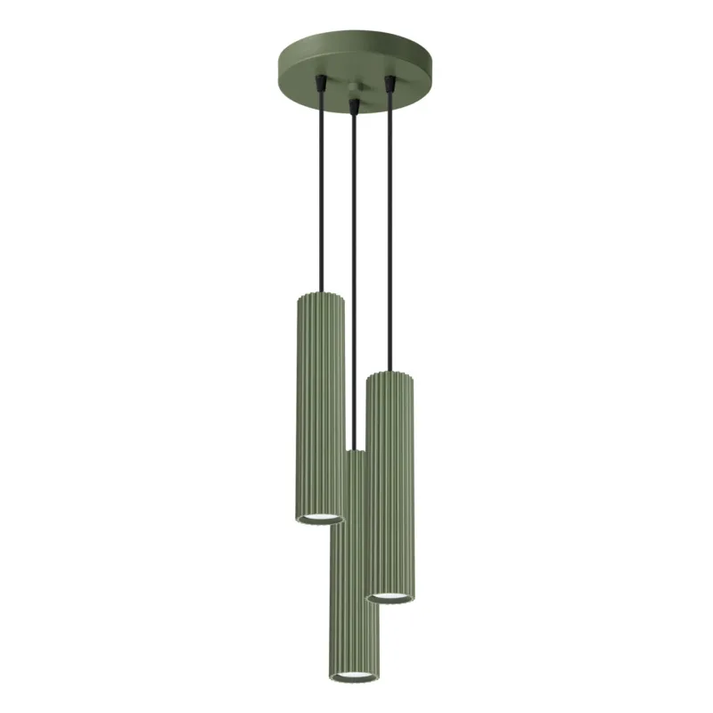 Lampa wisząca KARBON 3P zielona oliwka SL.1614 - Sollux Wybór klientów