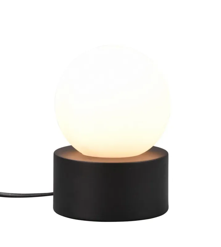 Hit sprzedaży Lampa stołowa minimalistyczna czarna podstawa + biała kula COUNTESS R59051032 - RL