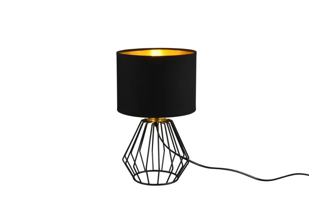 Wybór klientów Lampa stołowa druciana podstawa i czarno złoty abażur CHUCK R50931002 - RL