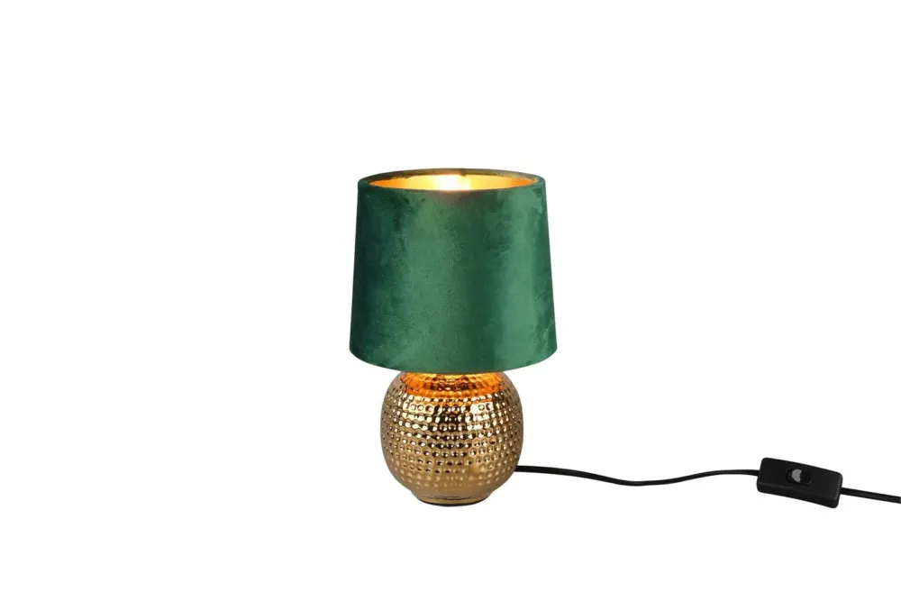 Lampa nocna złota z zielonym welurowym abażurem SOPHIA R50821015 - RL Wyprzedaż