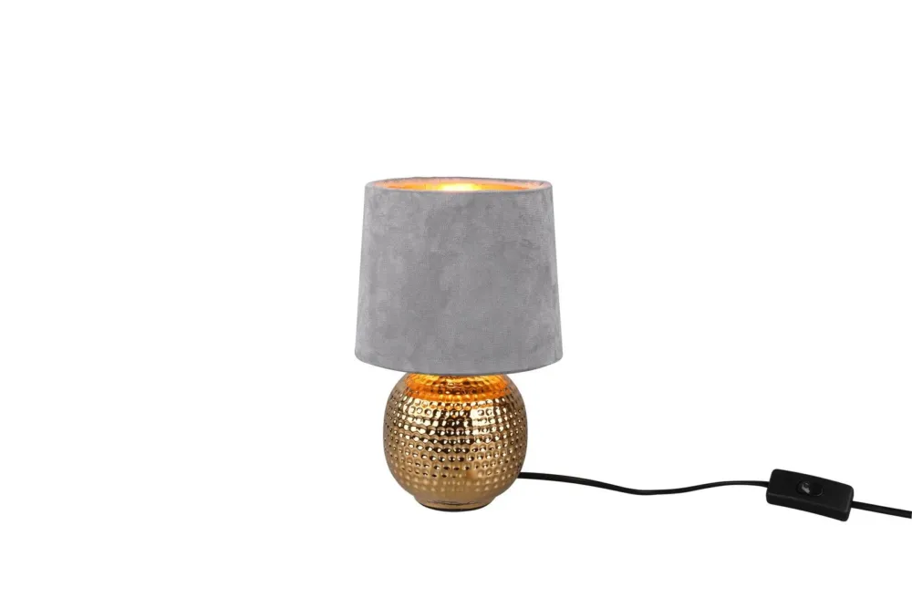 Lampa nocna złota z szarym welurowym abażurem SOPHIA R50821011 - RL Super okazja