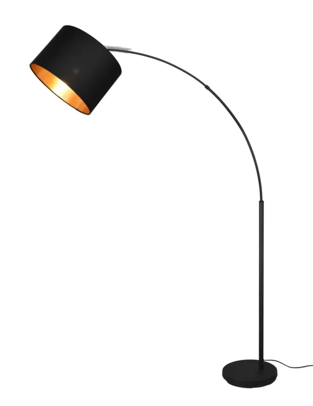 Bezpieczna płatność Lampa podłogowa do salonu łukowa BOLIVIA czarno złota R40081080 - RL