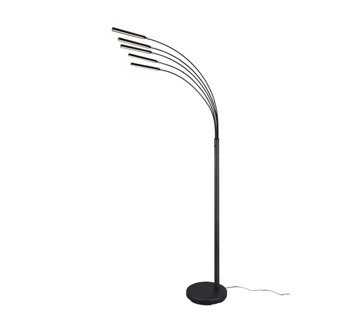 Promocja Lampa podłogowa łukowa LED 5x3.5W do salonu w kolorze czarnym REED R41031532 - RL