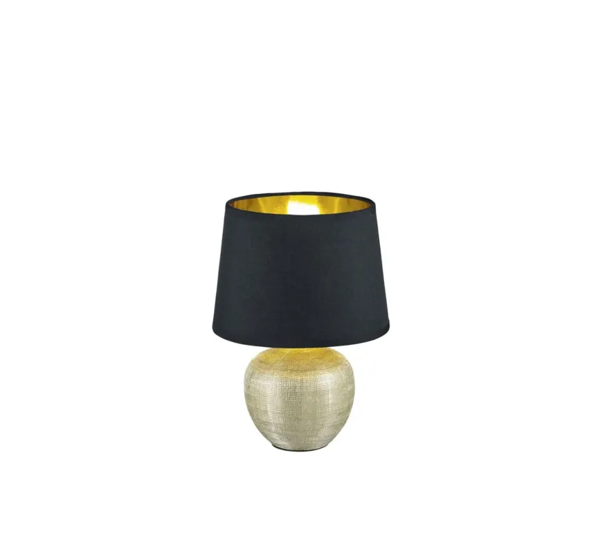 Dodaj do koszyka Lampa stołowa elegancka z czarno złotym kloszem LUXOR R50621079 - RL