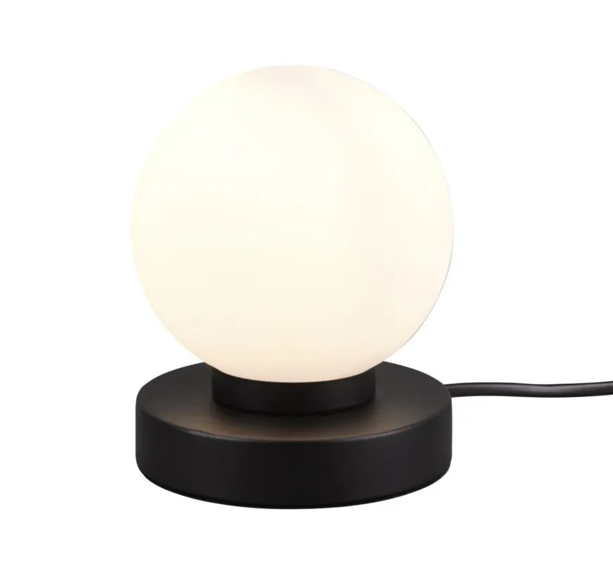 Wybór klientów Lampa stołowa minimalistyczna czarna podstawa + biała kula PRINZ II R54011032 - RL