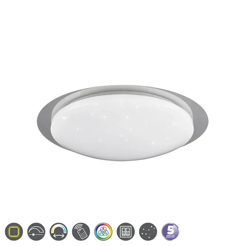 Zamów teraz Lampa sufitowa na pilota RGBW + CCT + ściemniacz + efekt starlight BILBO R62093500 - RL