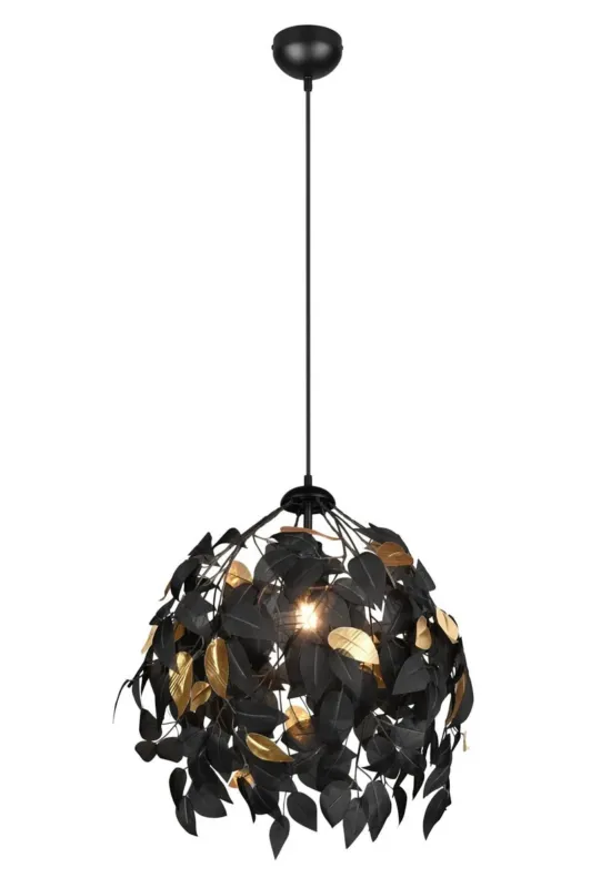 Wysoka jakość Lampa wisząca designerska liście z tworzywa czarna LEAVY R10461932 - RL