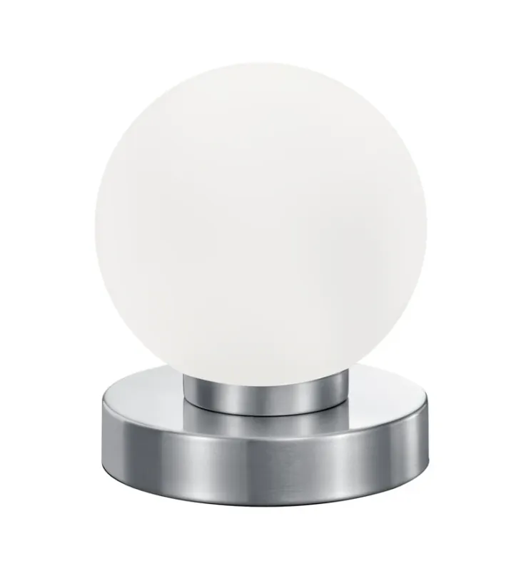 Nowy Lampka nocna nikiel mat + szklana kulka z włącznikiem dotykowym E14 PRINZ II R54011001 - RL