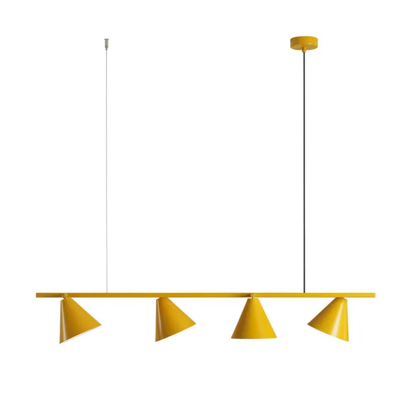 Zniżka Aldex Lampa wisząca metalowa musztardowa 4-punktowa 1108L14 z serii FORM
