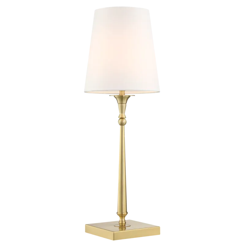 Lampa stołowa mosiężna z białym abażurem T01234BR-WH z serii AUSTIN - Cosmo Light Wyjątkowa oferta