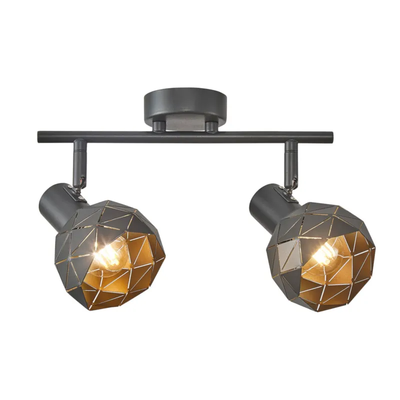 Rabat Lampa sufitowa metalowa szaro-złota 2-punktowa SPL-3480-2-GR-GD z serii HARLEY - Lampy Italux