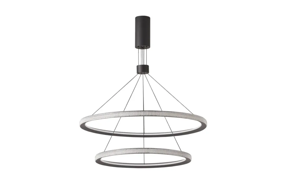 Tylko dziś Azzardo Lampa wisząca LED czarna metalowa dwupierścieniowa AZ5111 z serii DIEGO