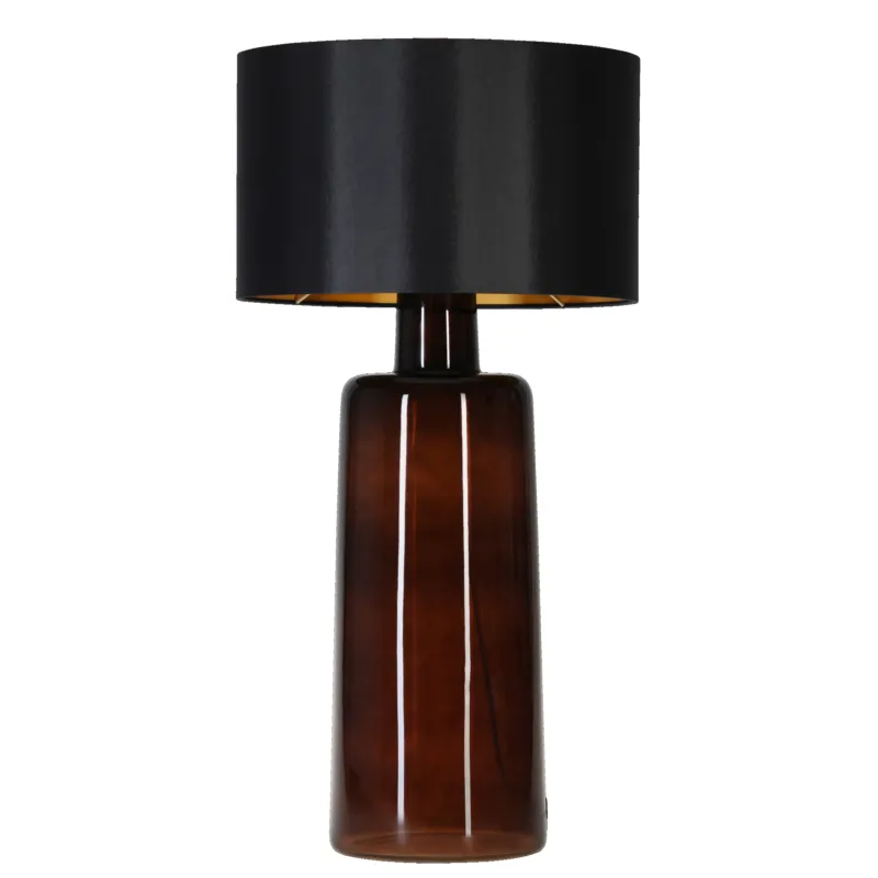 Wysoka jakość Lampa stołowa MADERA podstawa w kolorze czekoladowym + czarno złoty klosz L252314431 - 4Concepts