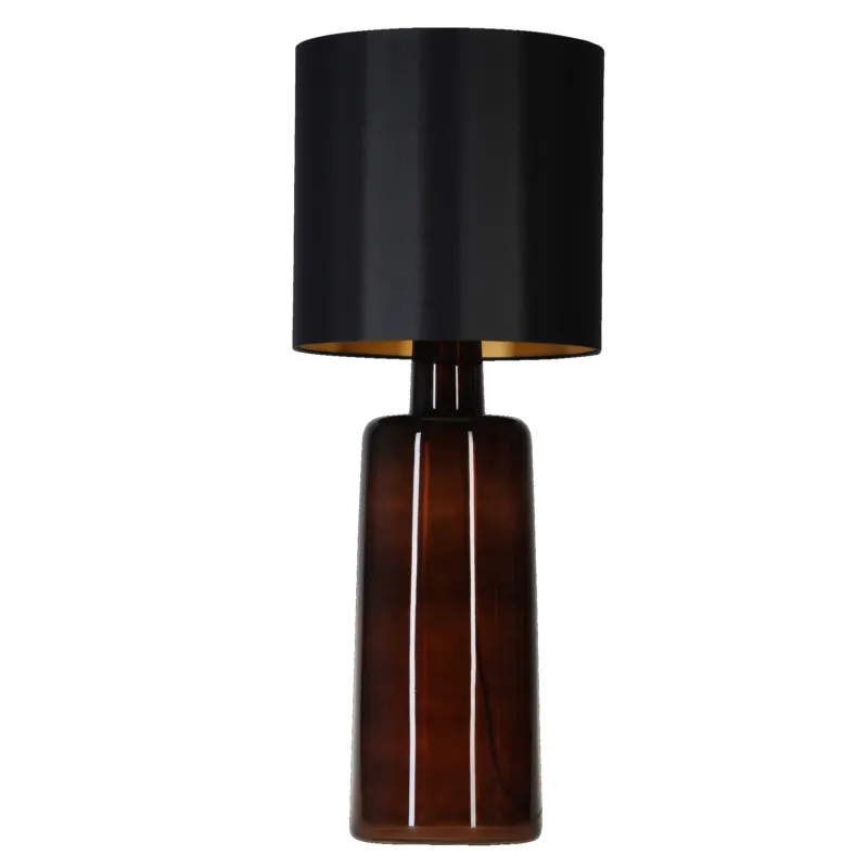Wyjątkowa oferta Lampa stołowa MADERA podstawa w kolorze czekoladowym + czarny klosz L252314382 - 4Concepts