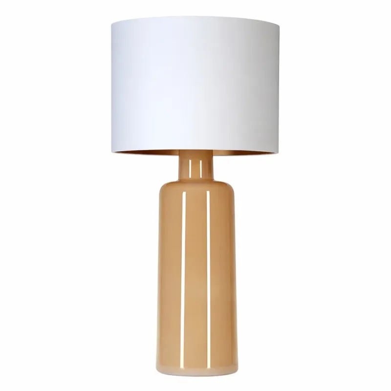 Wyprzedaż Lampa stołowa miodowa podstawa + biało-złoty klosz MADERA L252861405 - 4Concepts
