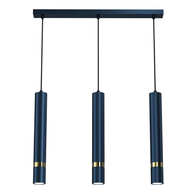 Popularny Lampa nad stół wisząca nowoczesna JOKER NAVY BLUE-GOLD 3xGU10 MLP7726-Milagro