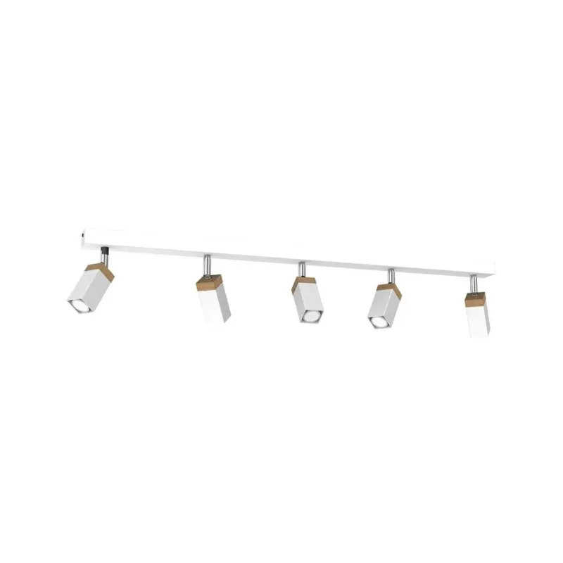 Wysoka jakość Lampa sufitowa SOLO SAWN WHITE - PATINATED WOOD 5x mini GU10 MLP7480-Milagro
